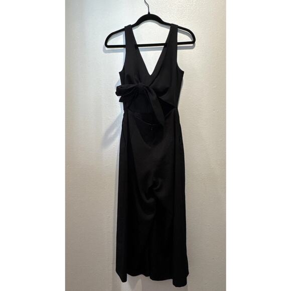 Wilfred Aritzia Jumpsuit Women’s Size 0 Tie Open Back Wide Leg Crop Ecoulement - Picture 2 of 8